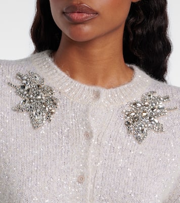 Cárdigan cropped en mezcla de alpaca adornado | Erdem