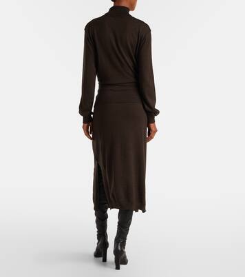 Turtleneck wool-blend midi dress | Lemaire