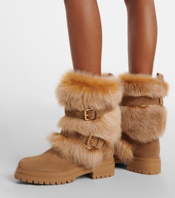 Maverick suede and shearling biker boots | Gianvito Rossi