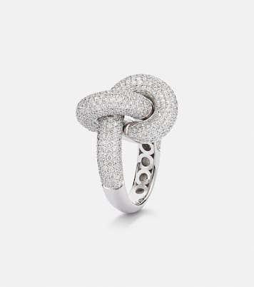 Legacy Knot Big 18kt white gold ring with diamonds | Engelbert