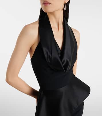 Provocateur halterneck peplum satin gown | Maticevski