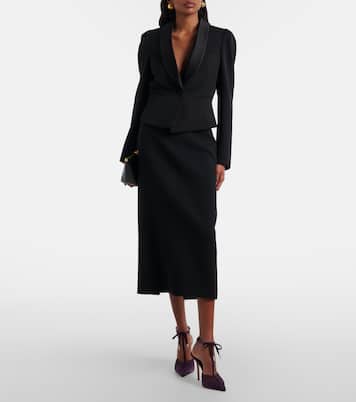 Afia 100 velvet-trimmed satin pumps | Jimmy Choo