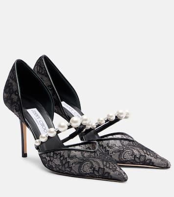 Aurelie 85 lace and leather pumps | Jimmy Choo