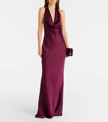 Draped satin gown | Norma Kamali