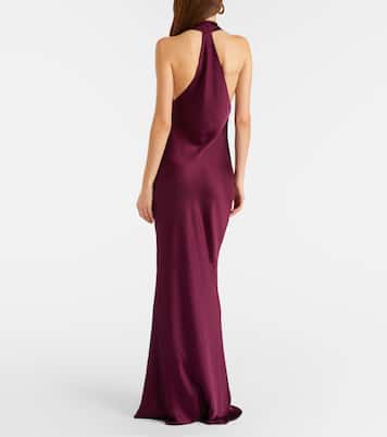 Draped satin gown | Norma Kamali