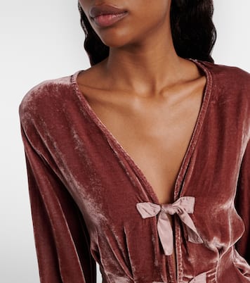 Elida bow-detail velvet top | Velvet