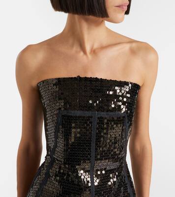 Sequined denim bustier top | Rick Owens