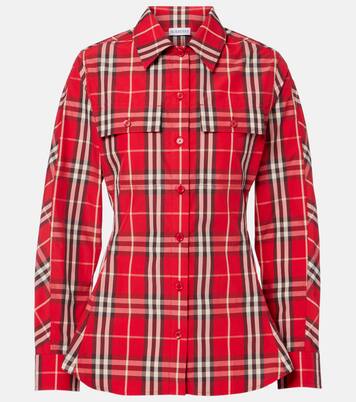 Burberry Check peplum cotton shirt | Burberry