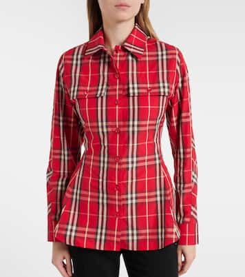 Burberry Check peplum cotton shirt | Burberry