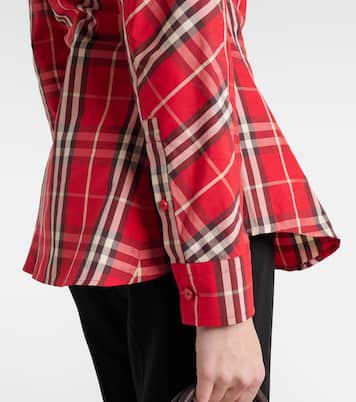 Burberry Check peplum cotton shirt | Burberry