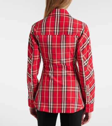 Burberry Check peplum cotton shirt | Burberry
