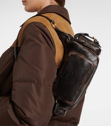 Pocket Medium leather shoulder bag | Miu Miu