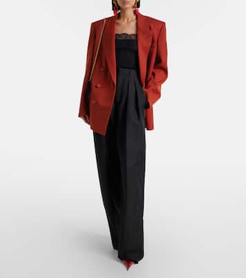 Lace-trimmed silk top | Saint Laurent