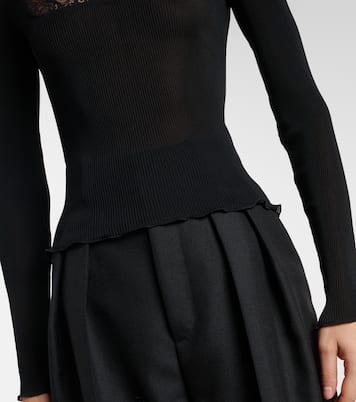 Lace-trimmed silk top | Saint Laurent