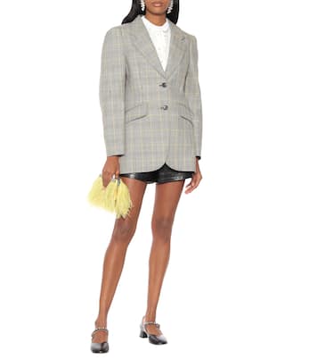 Checked wool-twill blazer | Miu Miu