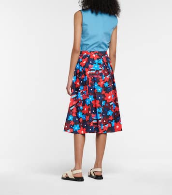 Floral cotton midi skirt | Marni