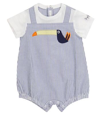 Bébé – Combinaison courte rayée en coton | Il Gufo