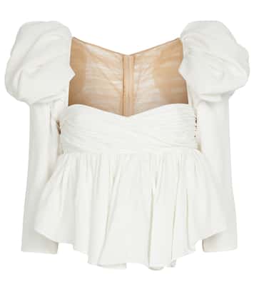 Kim satin peplum top | Khaite