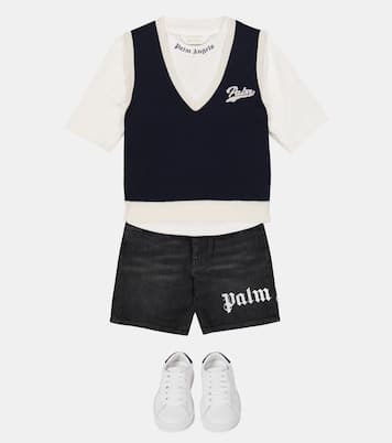 Shorts vaqueros con logo | Palm Angels Kids
