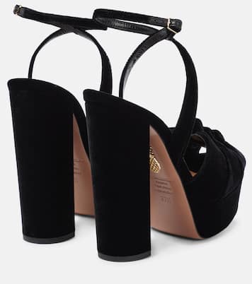 Mira velvet platform sandals | Aquazzura