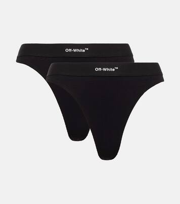 Set di 2 perizoma in cotone con logo | Off-White
