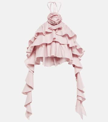 Ruffled halterneck crop top | Blumarine