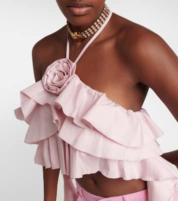 Ruffled halterneck crop top | Blumarine