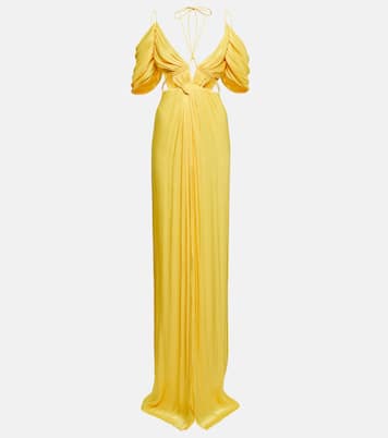 Thalia gathered off-shoulder gown | Costarellos