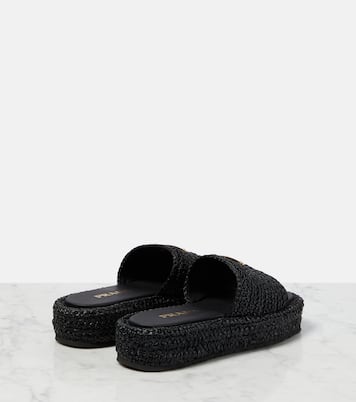 Flatform raffia sandals | Prada