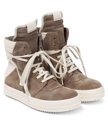 Geobasket suede and leather high-top sneakers | Rick Owens Kids