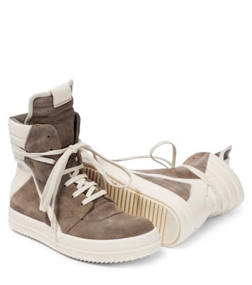 Geobasket suede and leather high-top sneakers | Rick Owens Kids