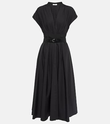 Abito midi in popeline di cotone con cintura | Alaïa