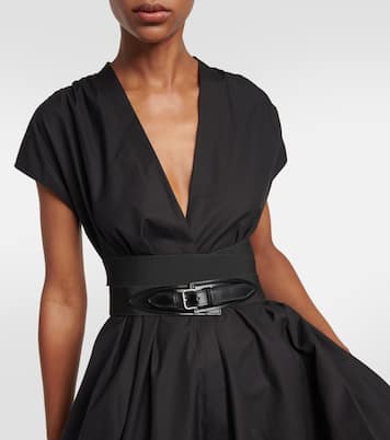 Abito midi in popeline di cotone con cintura | Alaïa