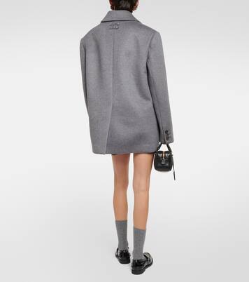 Double-breasted wool and cashmere coat  | Miu Miu