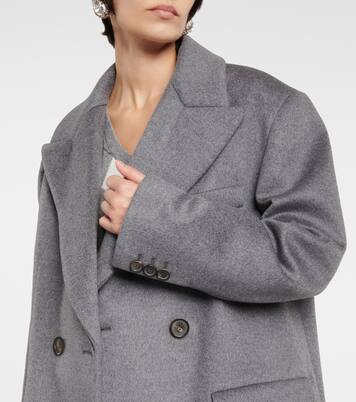 Double-breasted wool and cashmere coat  | Miu Miu