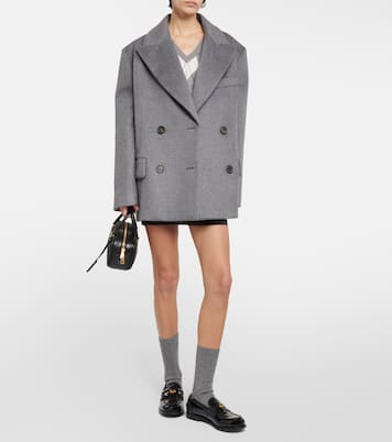 Double-breasted wool and cashmere coat  | Miu Miu