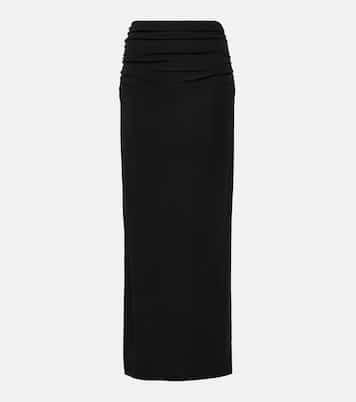 Falda midi Hilton de jersey fruncida | Velvet