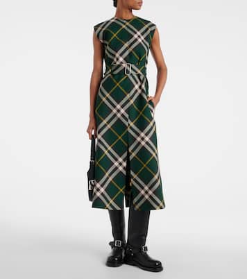 Abito midi in lana Burberry Check | Burberry