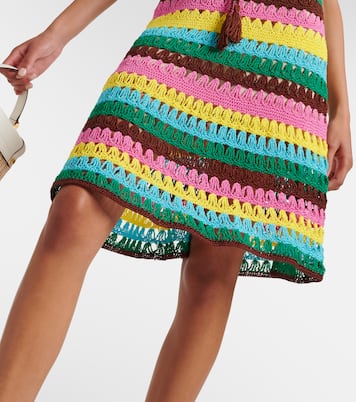 Vestido corto de croché a rayas | Anna Kosturova