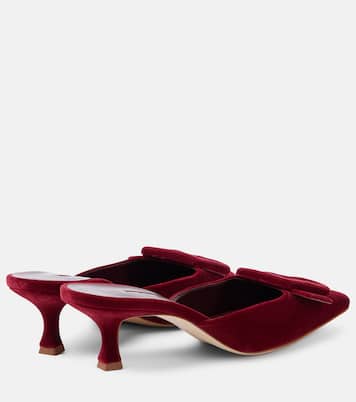 Mules Maysale 50 in velluto | Manolo Blahnik