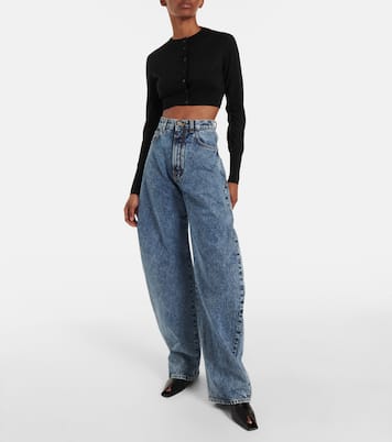 Cardigan cropped in misto lana | Alaïa
