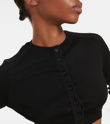 Cardigan cropped in misto lana | Alaïa