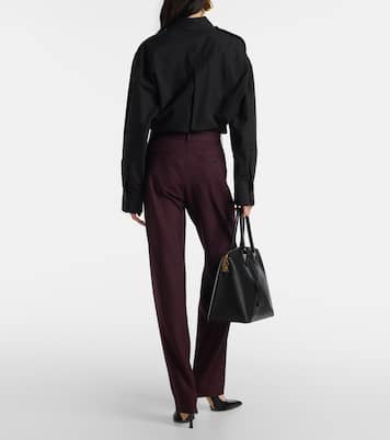 Asymmetric wool-blend chinos | Victoria Beckham