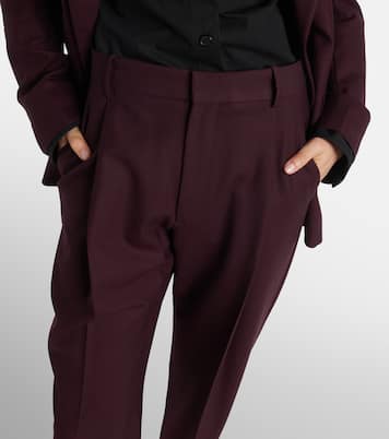 Asymmetric wool-blend chinos | Victoria Beckham