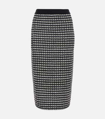 Jupe midi en laine et coton mélangés | Tory Burch