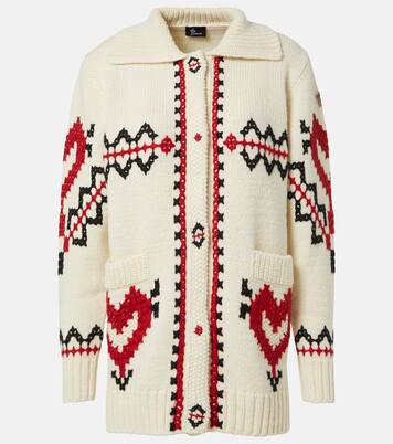 Embroidered wool-blend cardigan | Moncler Grenoble