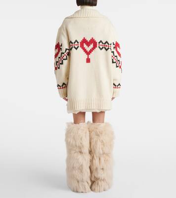 Embroidered wool-blend cardigan | Moncler Grenoble