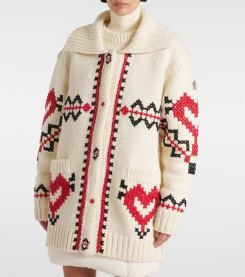 Embroidered wool-blend cardigan | Moncler Grenoble