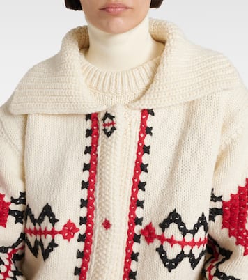 Embroidered wool-blend cardigan | Moncler Grenoble