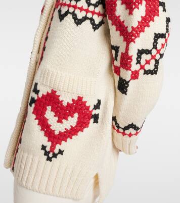 Embroidered wool-blend cardigan | Moncler Grenoble